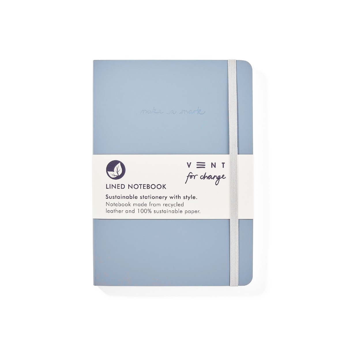 VENT: ReLeather and Sustainable Paper A5 Make a Mark Notebook (Dusty Blue) 