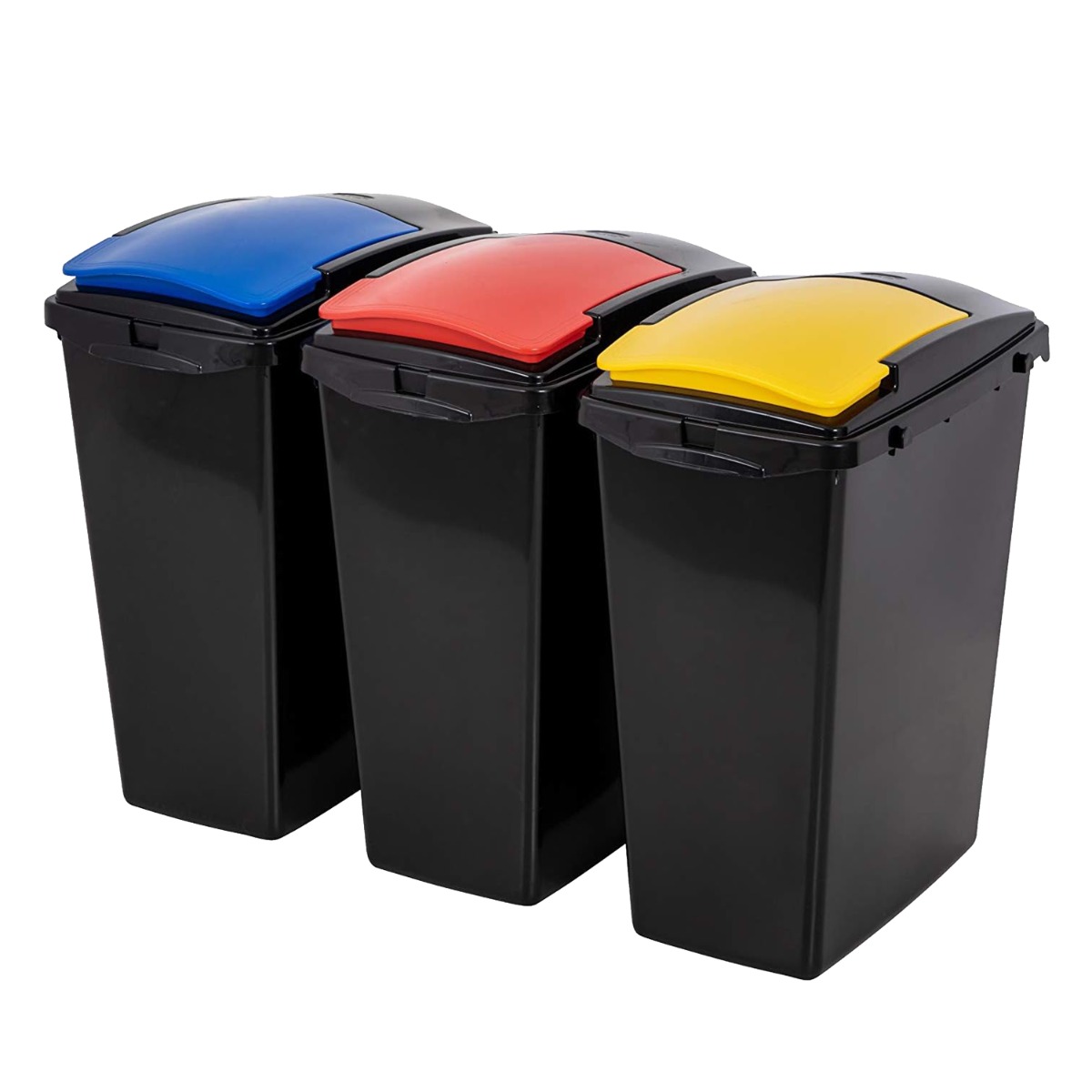 Addis 40L Yellow, Red & Blue Recycling Bins - Set of 3