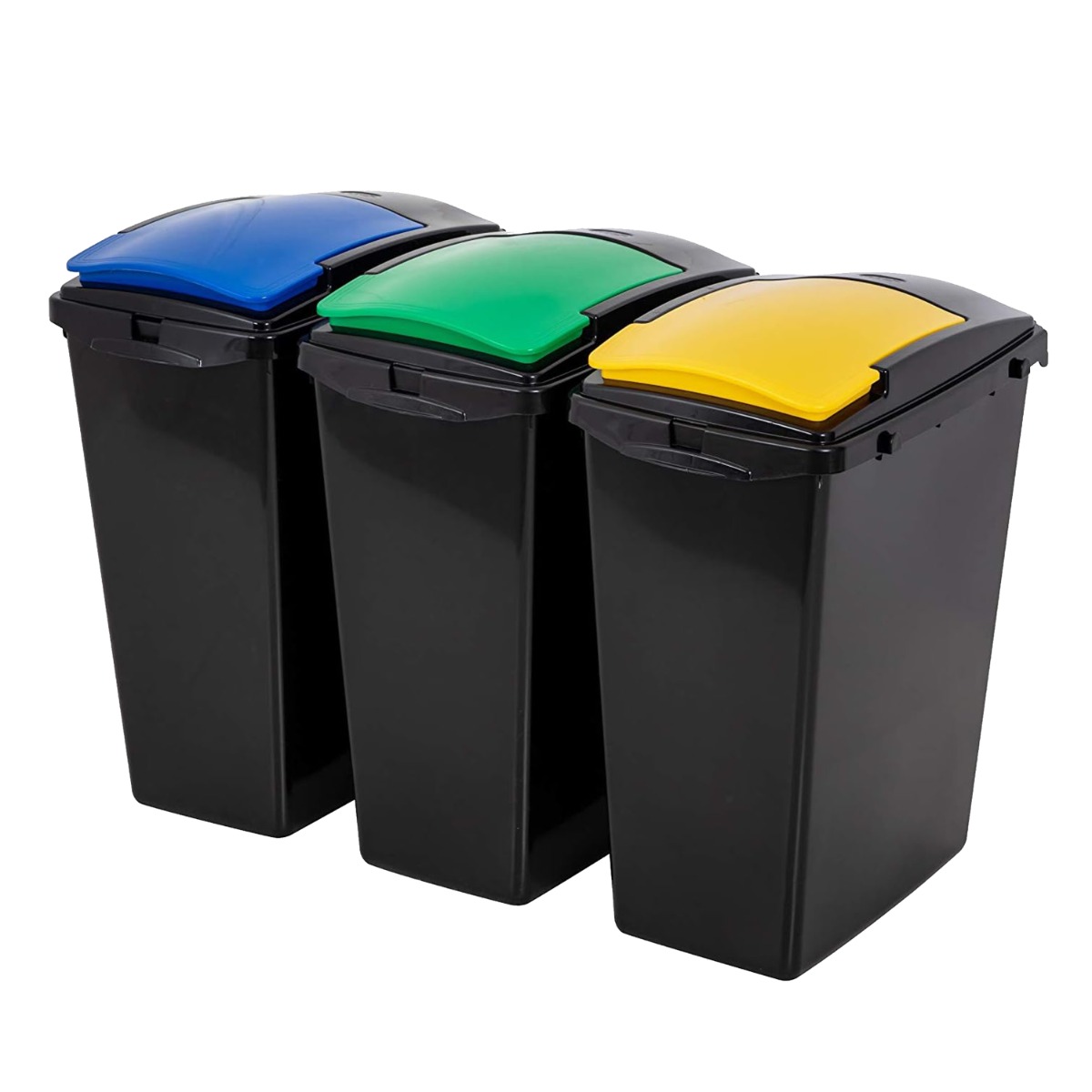 Addis 40L Yellow, Blue & Green Recycling Bins - Set of 3