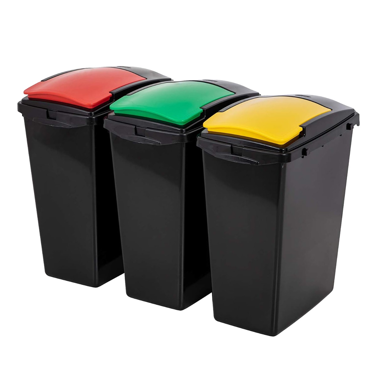 Addis 40L Yellow, Red & Green Recycling Bins - Set of 3
