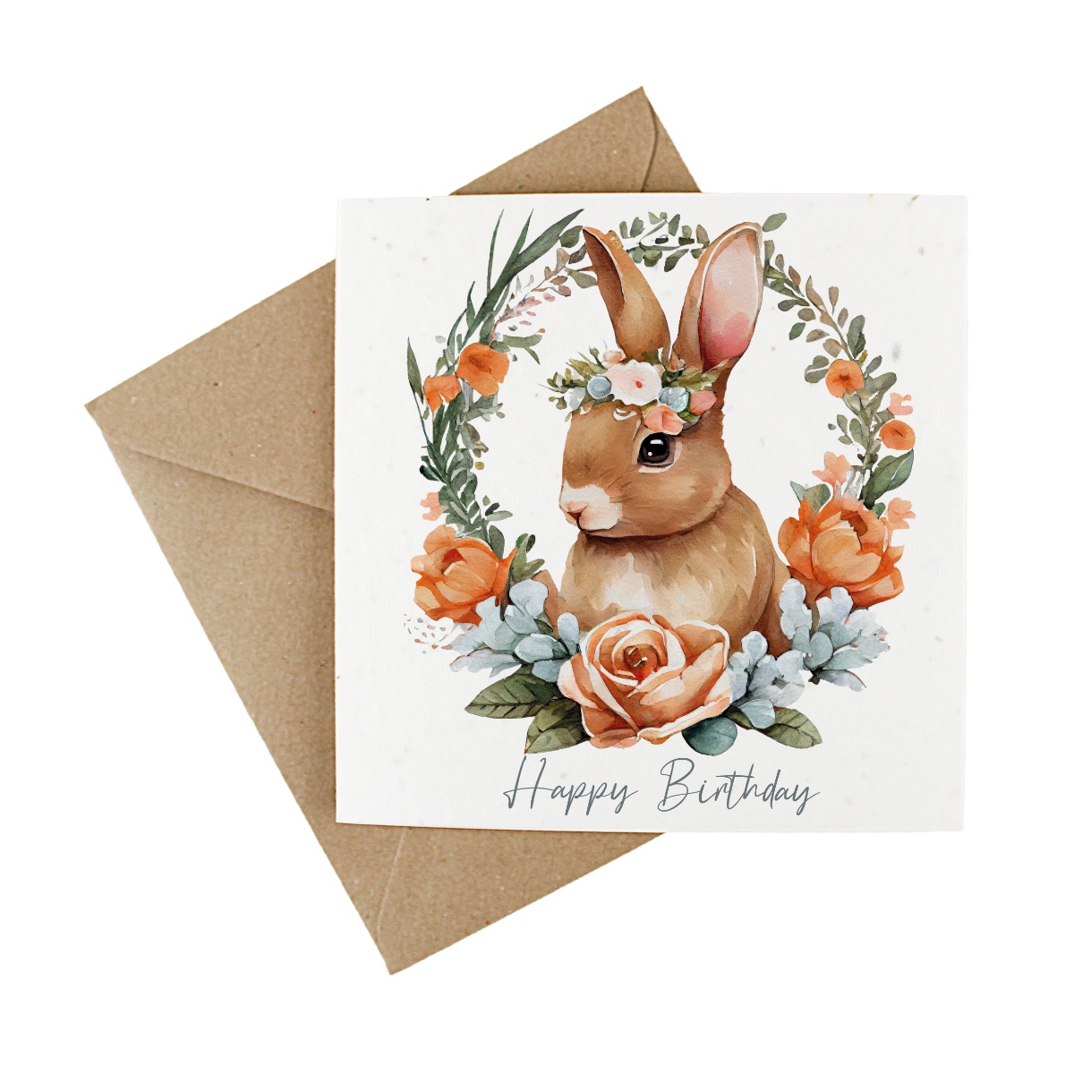 Wildflower Plantable Happy Birthday Bunny Card