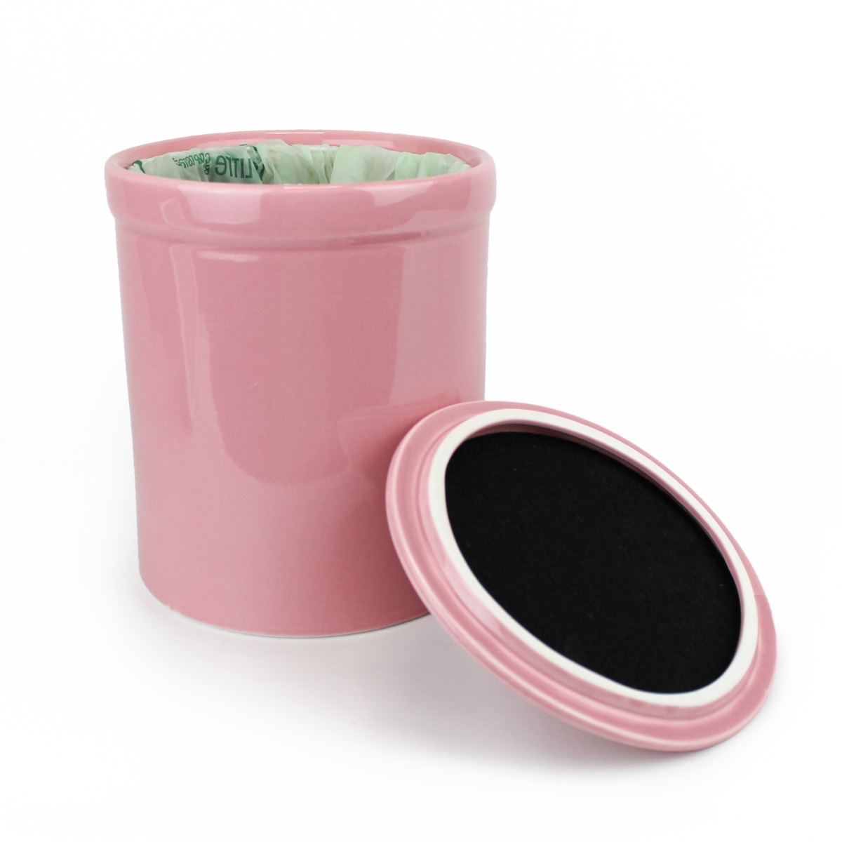 Damaged Portland Ceramic Caddy - Pink - Glaze & Paint Imperfections