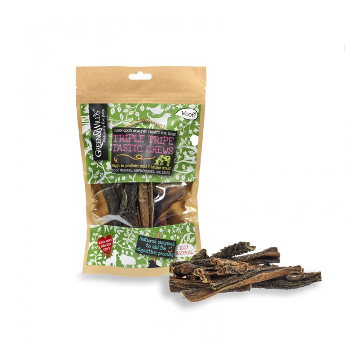 Green & Wilds Eco Dog Treats - Triple Tripe Tastic Chews