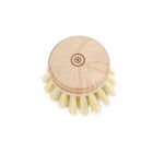 Round wooden eco brush with floral print on the back