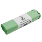 Roll of 10 green fully compostable bin liners in 140L size