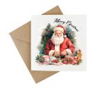 traditional father christmas card made from wildflower seeded paper