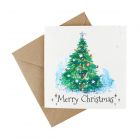 Plantable wildfower seded cards with festive design.  Merry Christmas tree and blank inside.