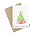 Christmas tree printed plantable card