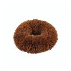Round donut-shaped coconut fibre scourer for kitchen use