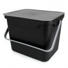 Black & Silver Small 5 Litre Plastic Food Bin/Caddy - Side View