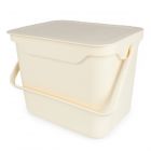 Cream Small 5 Litre Plastic Food Bin/Caddy - Side View
