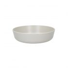 Set of 4 recycled plastic pasta bowls including assorted colours of light grey, green, terracotta and warm grey.