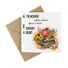 thank you teacher card made from wildflower seeded paper