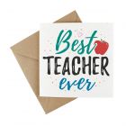 seeded plantable thank you teacher card with best teacher ever text
