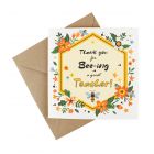 wildflower plantable teacher thank you card with bee design