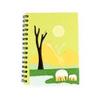 Eco friendly notebook in green with elephant prints
