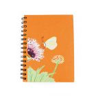Eco friendly notebook in orange with a butterfly print