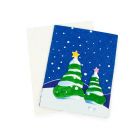 Eco friendly christmas card with christmas trees
