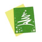Eco friendly christmas card with zig zag white christmas tree