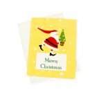 Eco friendly christmas card with yellow santa print