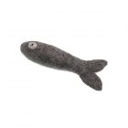 a small felted eco friendly cat toy shaped like a fish