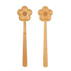 Flower shaped salad servers, made from sustainable bamboo.
