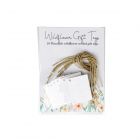 set of ten mini card shaped gift tags made from seeded card