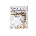 set of ten seeded card gift tags in a star shape with twine string