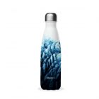 Stainless steel water bottle with glacier ice blocks