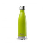 Stainless steel water bottle in lime green