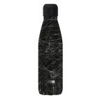 Stainless steel water bottle in black with grunge artwork