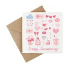 eco friendly plantable anniversary greetings card with pink heart design