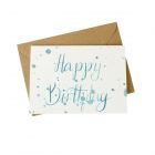 'Happy Birthday' Blue Watercolour - Wildflower Plantable Card