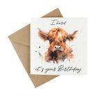 highland cow print plantable birthday card made from seeded paper