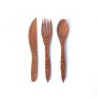 Huski Home Natural Coconut Knife, Fork & Spoon Set