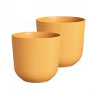 Elho Jazz Round Recycled Plastic Plant Pot - Amber Yellow - 19cm