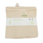 Organic cotton mesh produce bag folded into a square, plastic free and ideal for a giant cauliflower