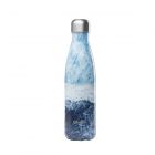 Stainless steel water bottle with ocean artwork