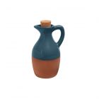 small blue glazed terracotta oil drizzler