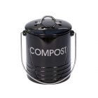 Black small metal food waste caddy 