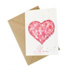 Red Heart 'Love You' - Wildflower Plantable Card