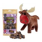 Green & Wilds Dog Christmas Gift Set - Rudy Reindeer & Treat Bag / Chew Option