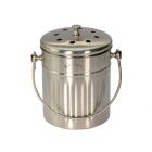 Small stainless steel food waste caddy