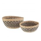Set of seagrass bowls with chevron design 