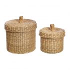 Sass & Belle Woven Seagrass Baskets with Lids - Set of 2