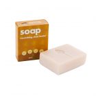 Shea butter, plastic-free soap bar in cardboard box