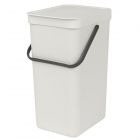 Brabantia Sort & Go Kitchen Recycling Bin - Light Grey - 16L Size