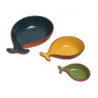 set of three fish shaped terracotta tapas dishes