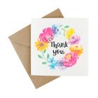colourful thank you card made from seeded paper and wildflowers.
