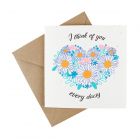 Wildflower seeded greeting card with floral heart print